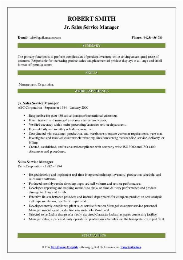 Sales and Service Manager Resume Sample Sales Service Manager Resume Samples