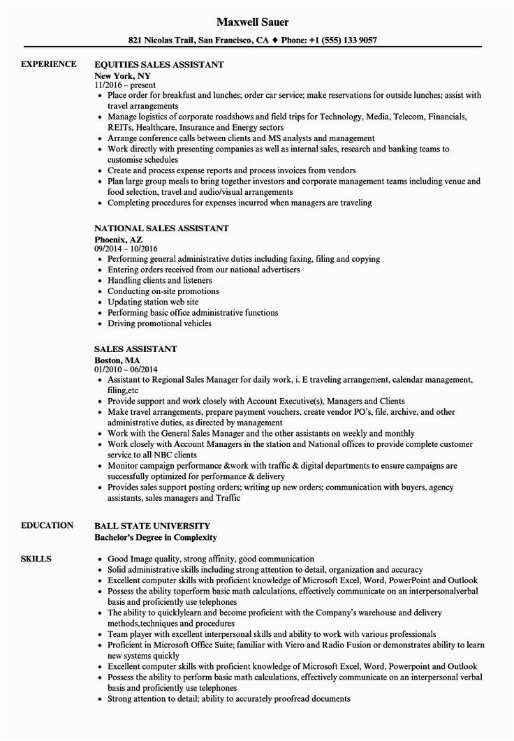 Sales assistant Job Description Resume Sample Sales assistant Job Description Resume Best Sales assistant Resume