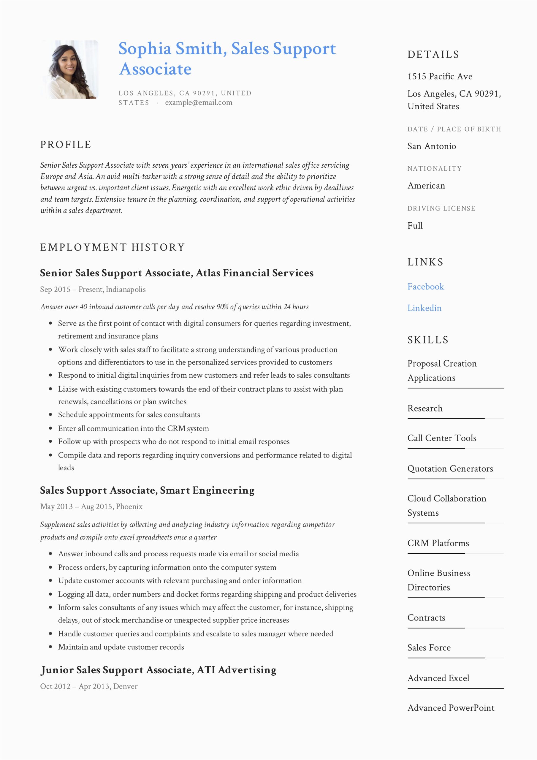 Sales associate Party City Resume Sample Sales Support associate Resume & Writing Guide
