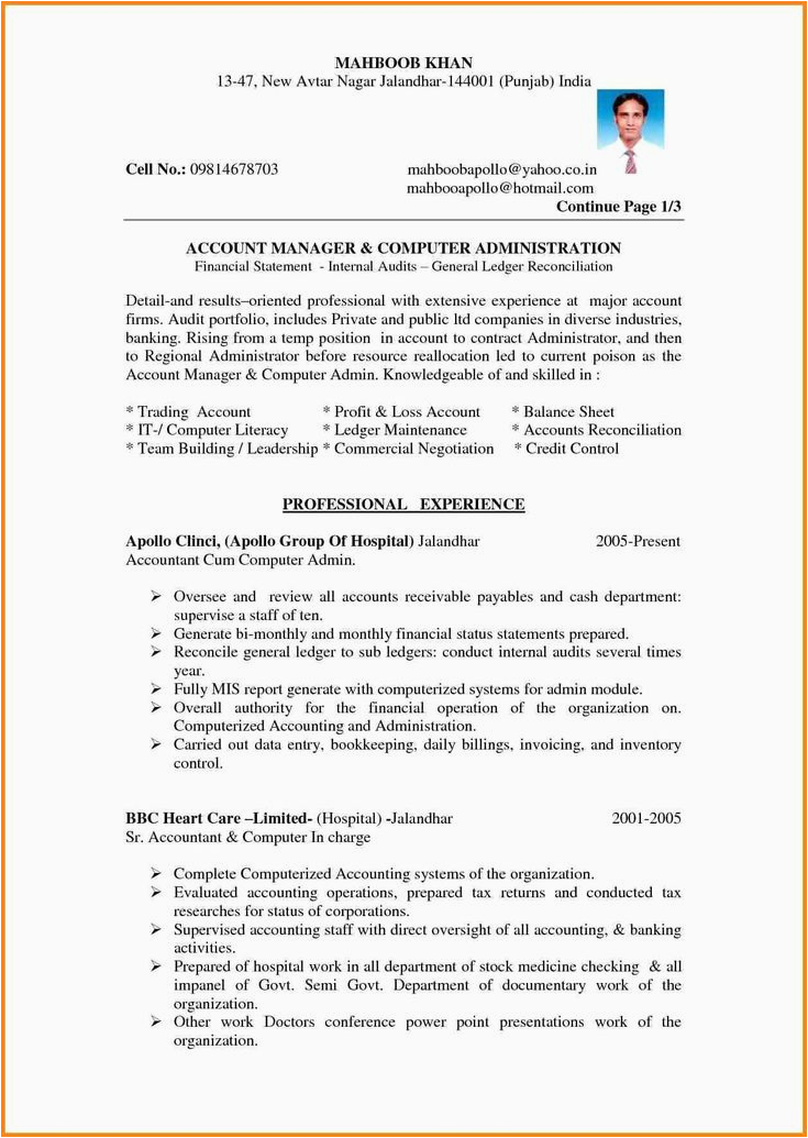 Sample Accounting Resume with No Experience 30 Accounting Resume with No Experience In 2020