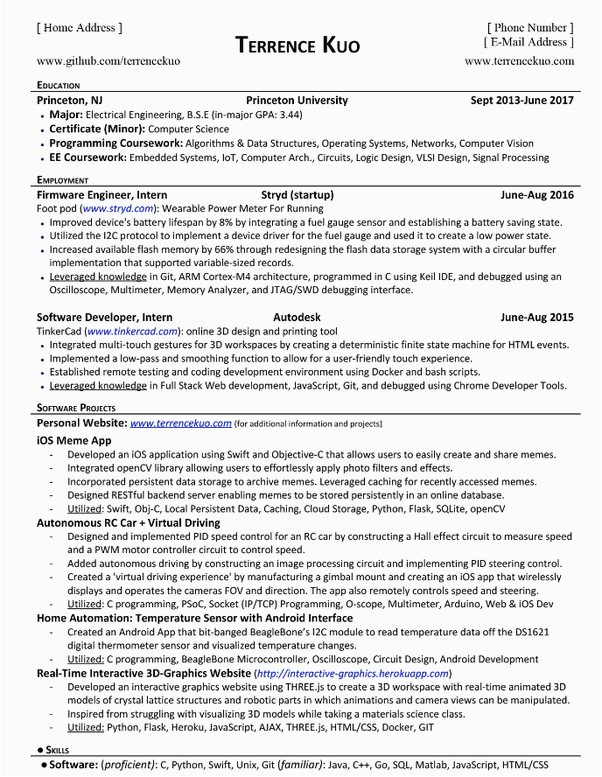 Sample Computer Vision Resumes Entry Level What Do Tech Panies Look for In An Entry Level Resume for A software