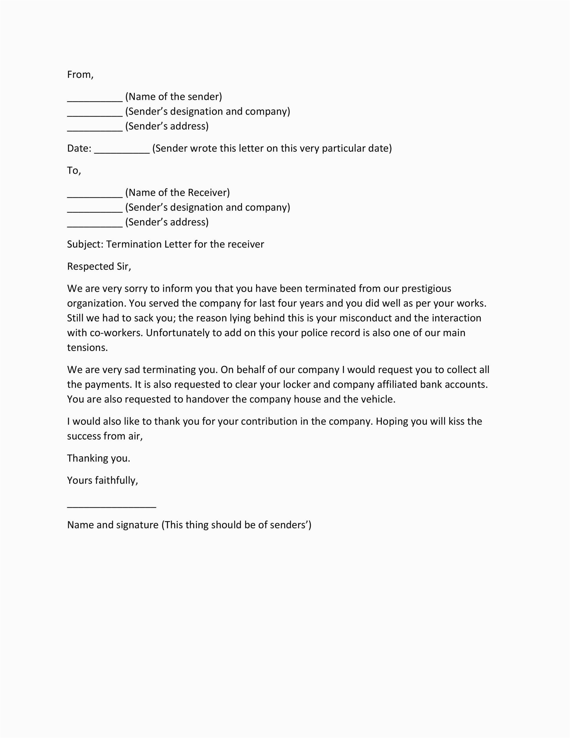 Sample Contractor Termination Lettergreat Sample Resume 35 Perfect Termination Letter Samples [lease Employee Contract]
