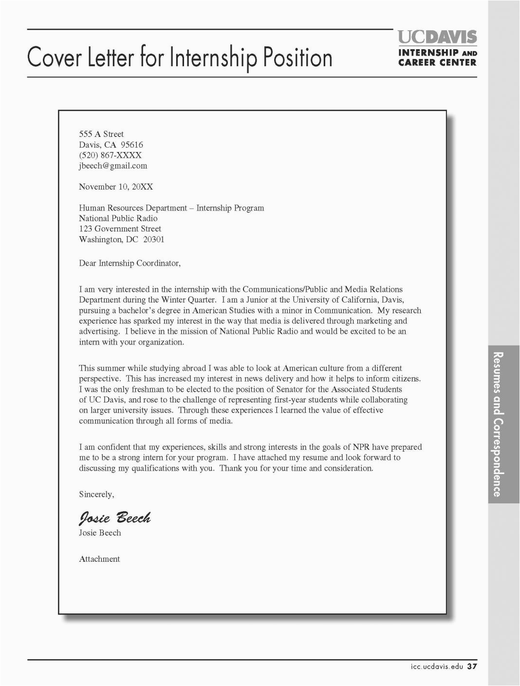 Sample Cover Letter for Resume Internship 16 Best Cover Letter Samples for Internship Wisestep