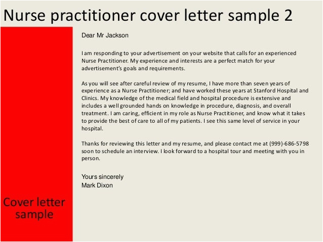 Sample Cover Letter for Resume Nurse Practitioner Nurse Practitioner Cover Letter