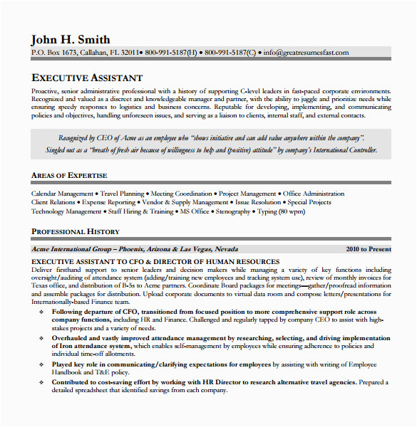 Sample Functional Resume for Executive assistant Free 6 Sample Executive assistant Resume Templates In Pdf