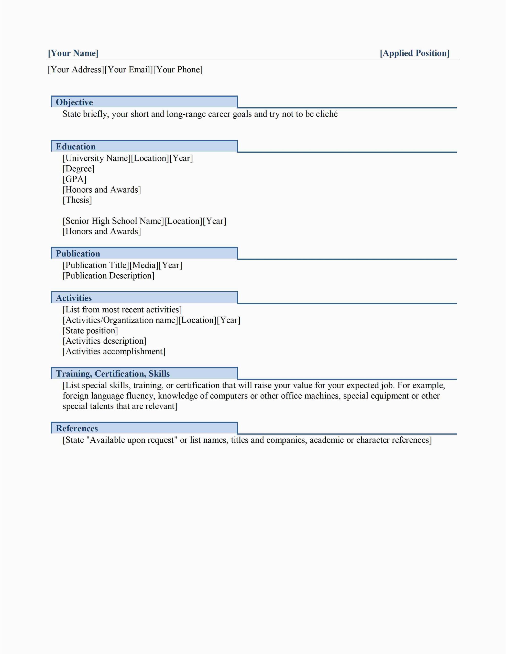 Sample Functional Resume for Fresh Graduate Fresh Graduate Resume