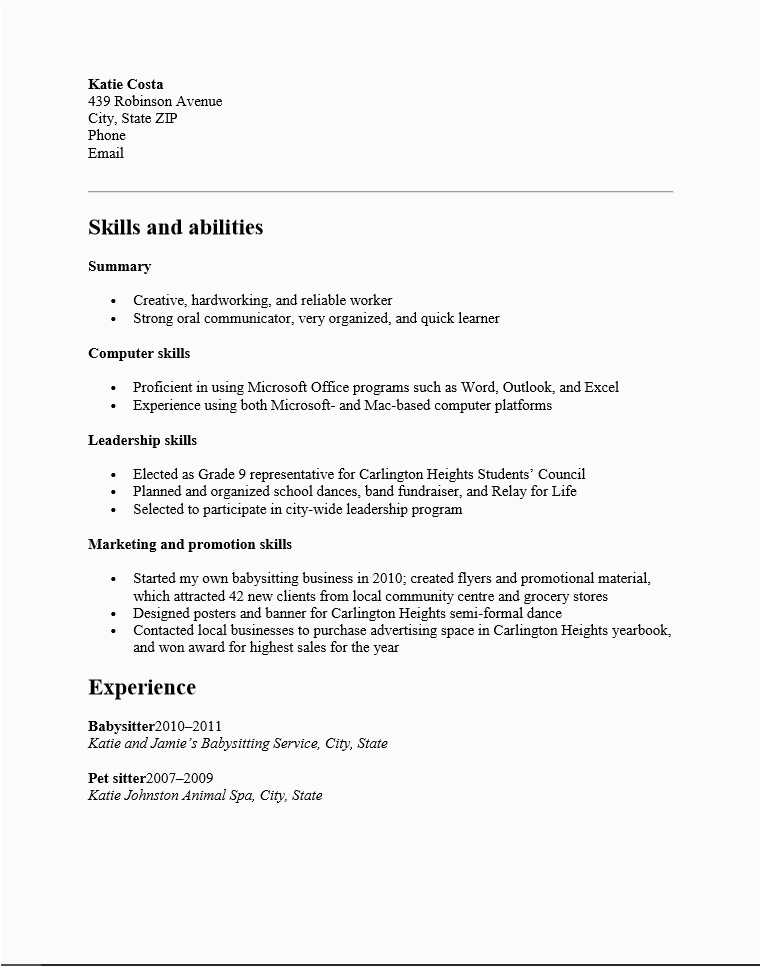 Sample Functional Resume for High School Student Resume Writing for High School Students Pdf Best Resume Examples