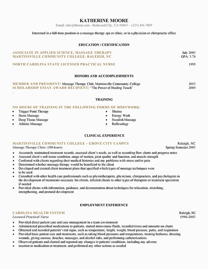 Sample Functional Resume for Massage therapist Get the Most Out Of Your Massage therapist Resume Templates