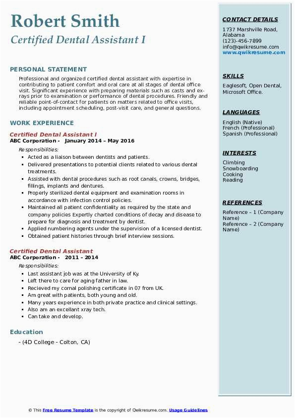 Sample Objectives for Dental assistant Resume Dental assistant Objective for Resume Here are A Few Samples