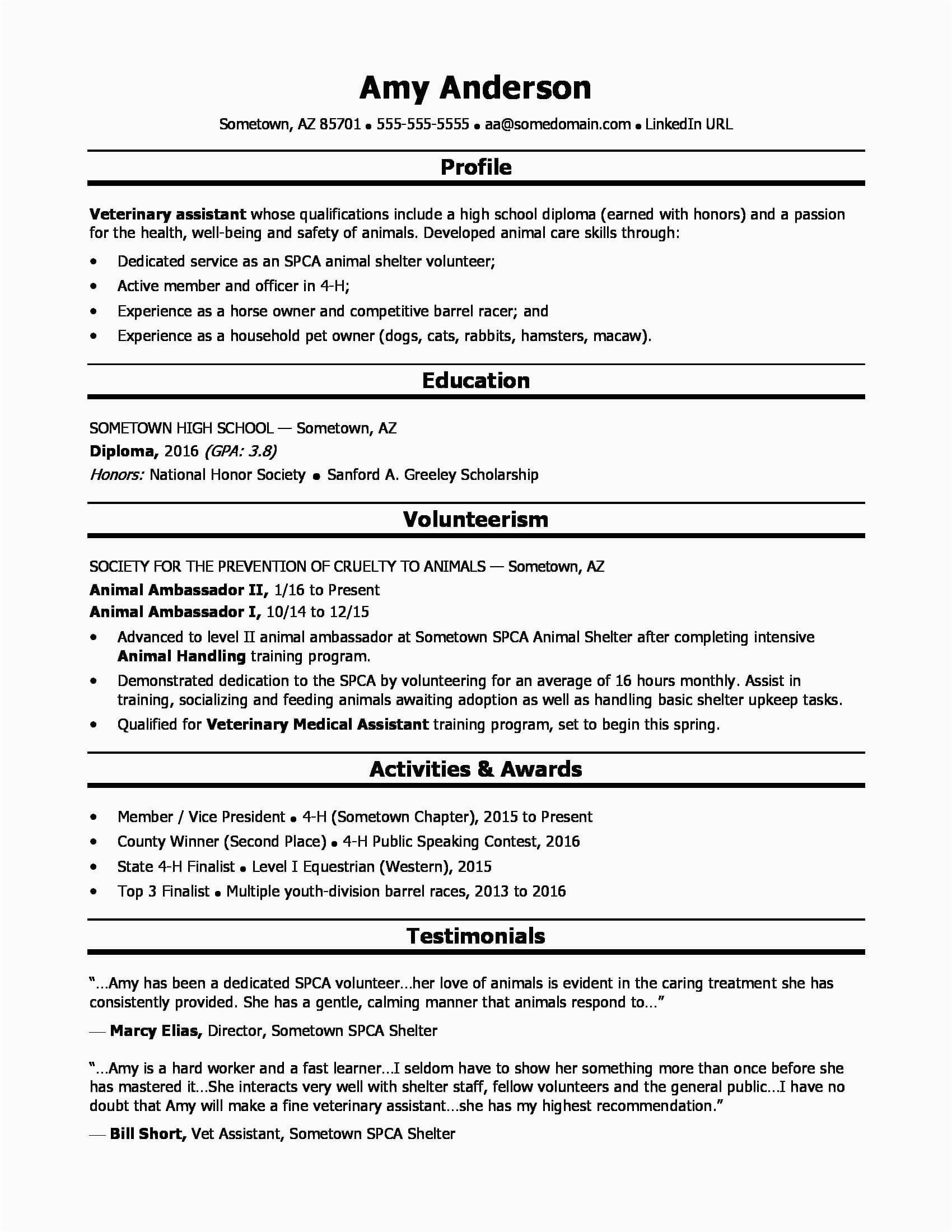 Sample Objectives for High School Resume 4 High School Resume Templates and Examples