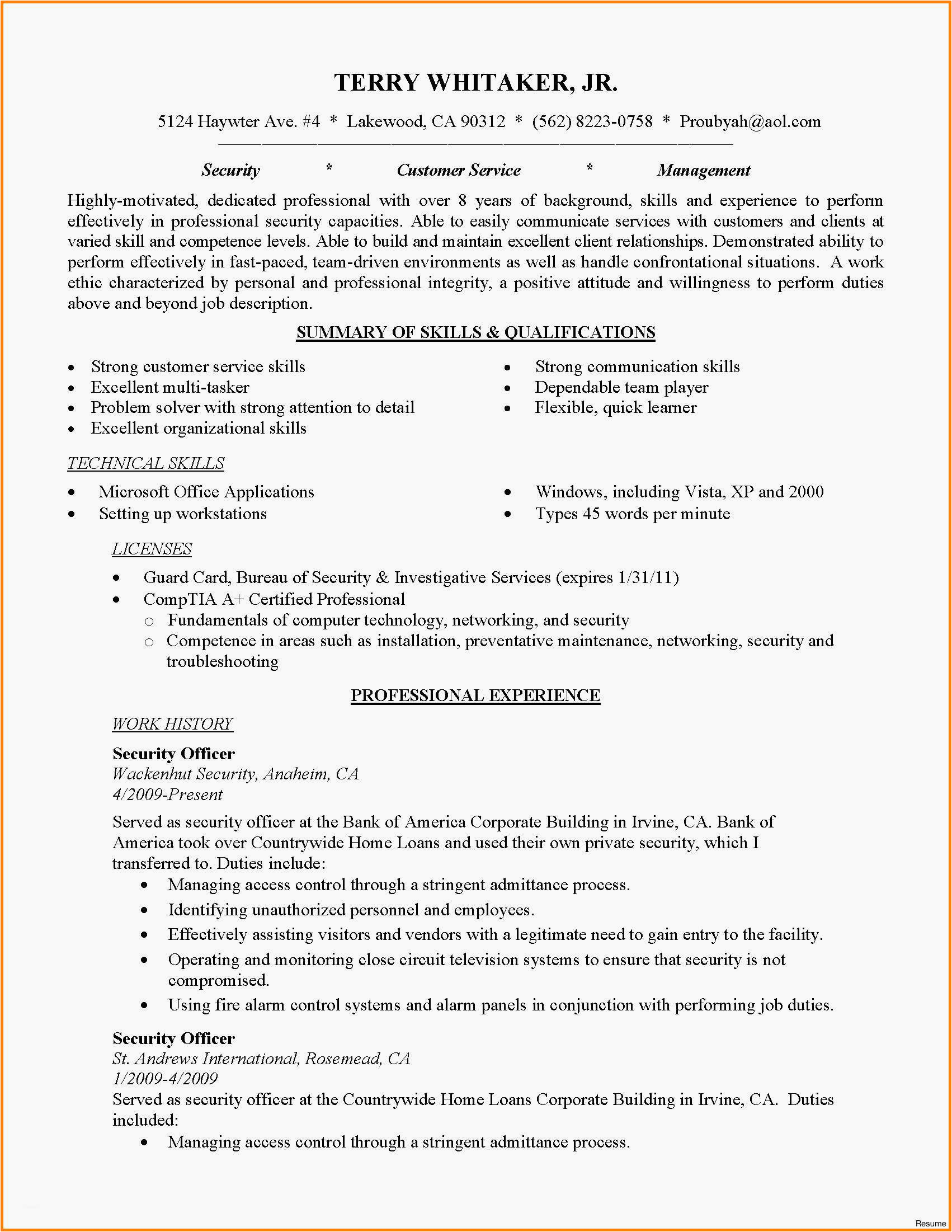 Sample Of Entry Level It Resume Entry Level Cyber Security Resume
