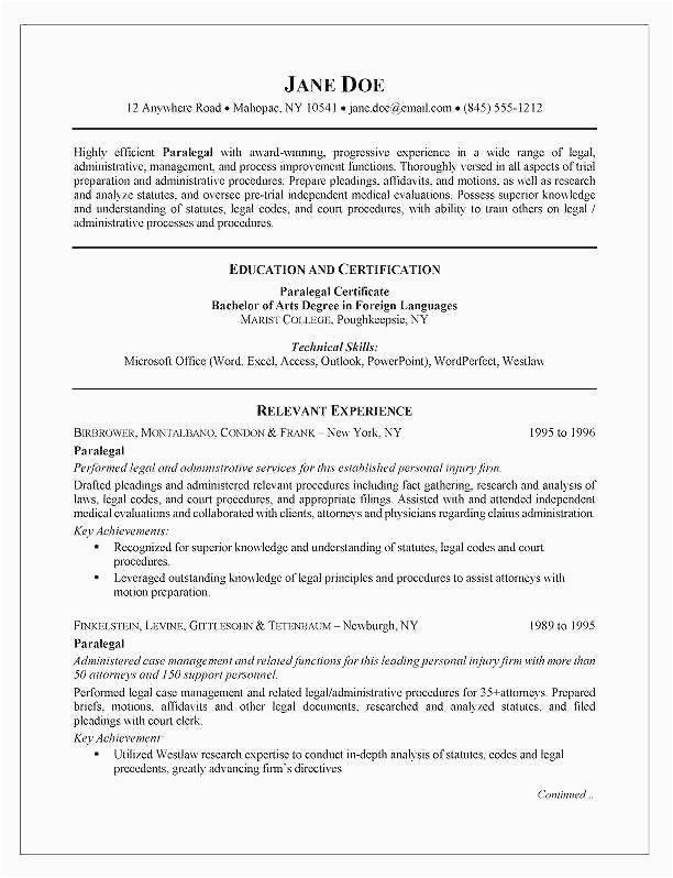 Sample Of Entry Level Paralegal Resume 25 Entry Level Paralegal Resume In 2020 with Images