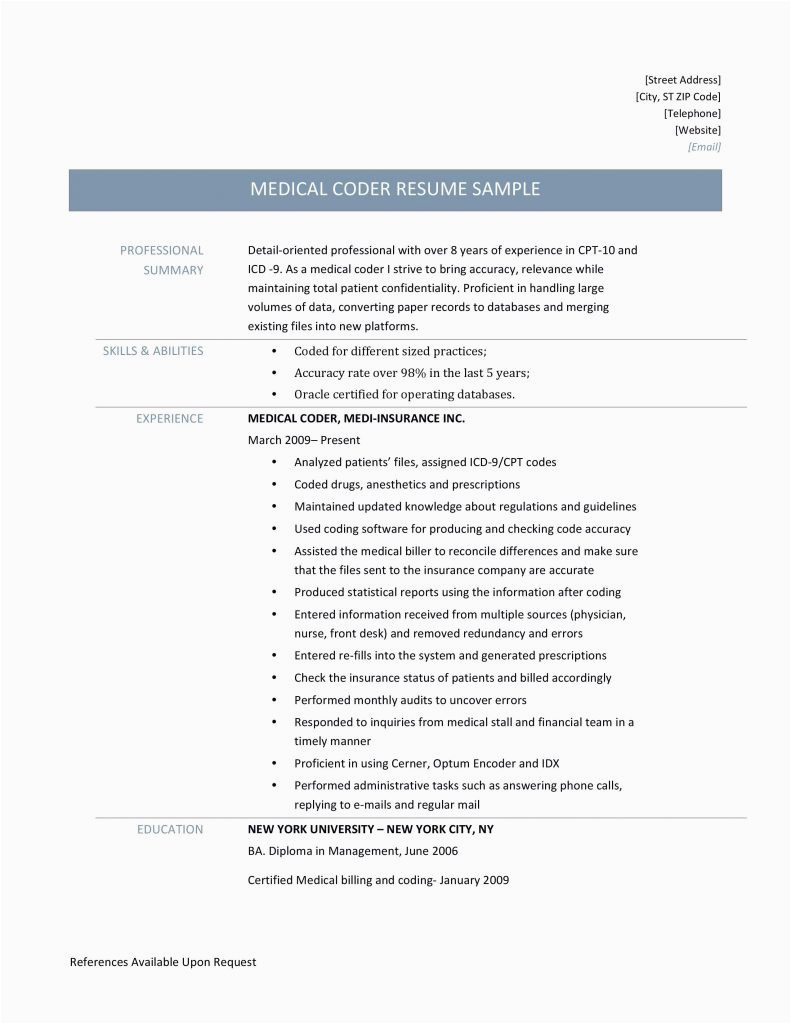 Sample Resume for A Medical Coder Medical Coder Resume Samples Templates and Job Descriptions