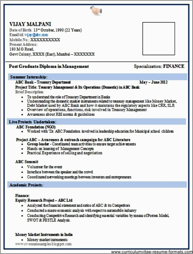 Sample Resume for Freshers In Indian Navy Resume format In Tamilnadu