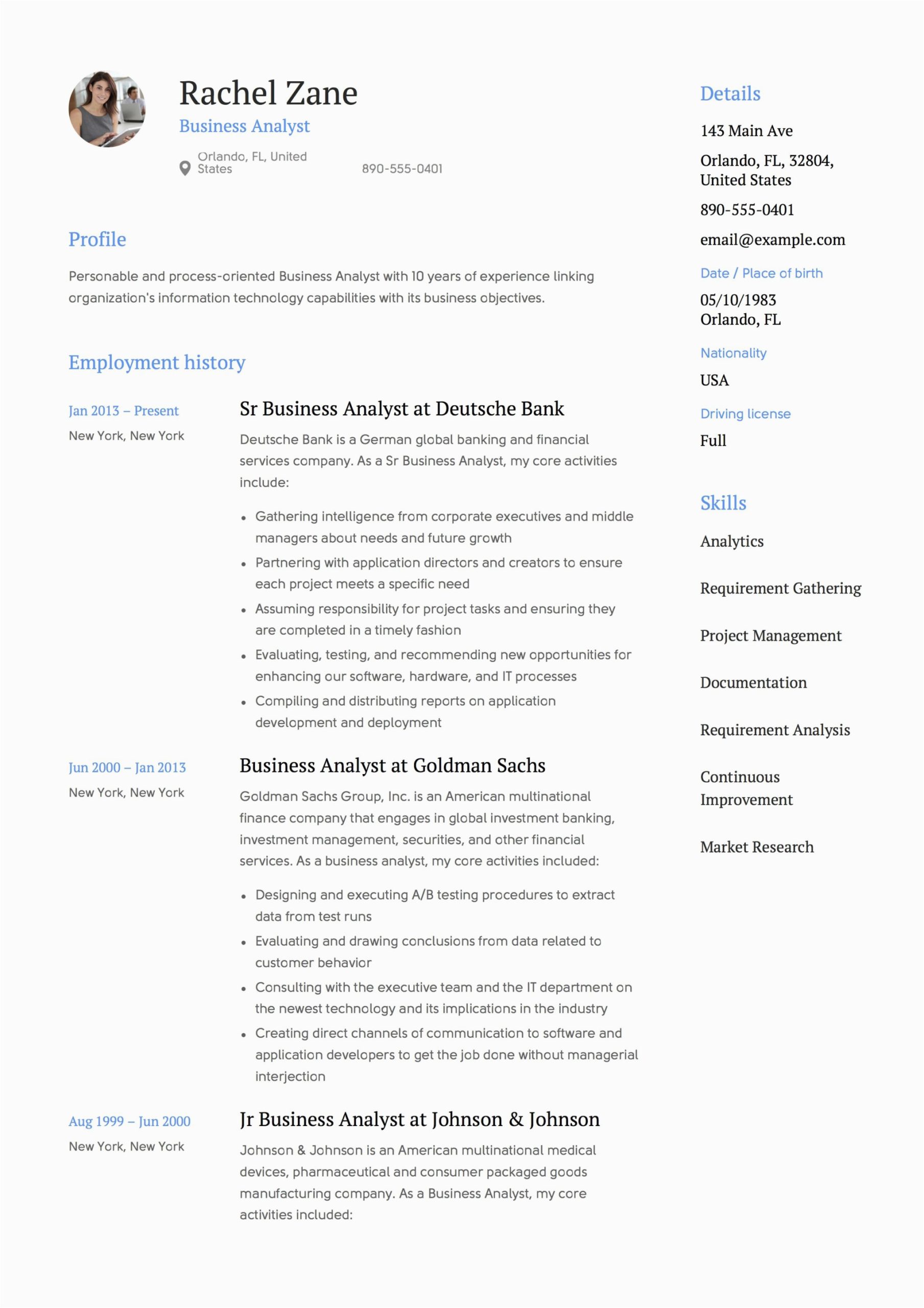 Sample Resume for It Business Analyst Position Business Analyst Resume & Guide 12 Templates Pdf