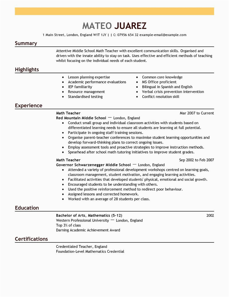 Sample Resume for Online Teaching Position Sample Resumes for Teachers