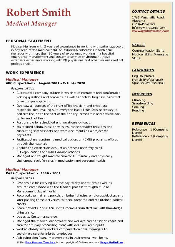 Sample Resume for Portfolio Manager Healthcare Emergency Management Resume Pdf Emergency Medicine Physician
