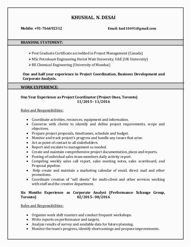 Sample Resume for Post Graduate Diploma In Business Nz Khushal Nilesh Desai Resume