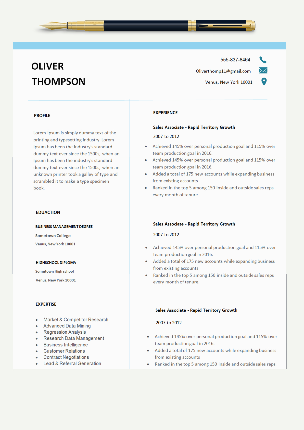 Sample Resume format that Can Be Edited 1 Page Cv Template Word 84 Free E Page Resume Templates Edit