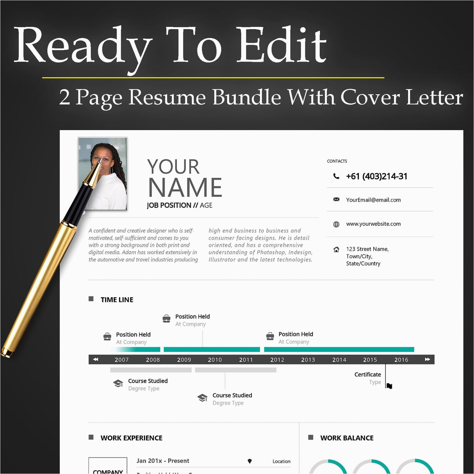 Sample Resume format that Can Be Edited Classic Ready to Edit Resume Template with Cover Letter