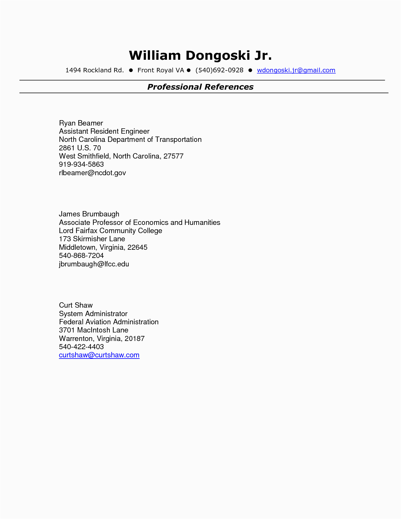 Sample Resume format with Character Reference Resume Reference Sample Huroncountychamber