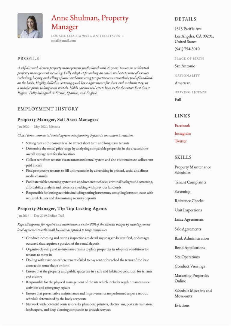 Sample Resume Objective for Property Manager Property Manager Resume & Writing Guide 18 Templates