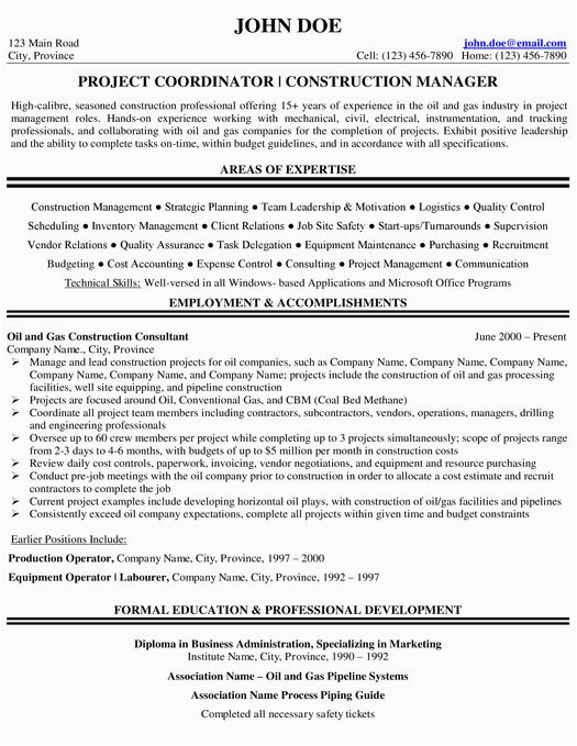 Sample Resume Project Manager Oil and Gas Project Manager Resume Sample