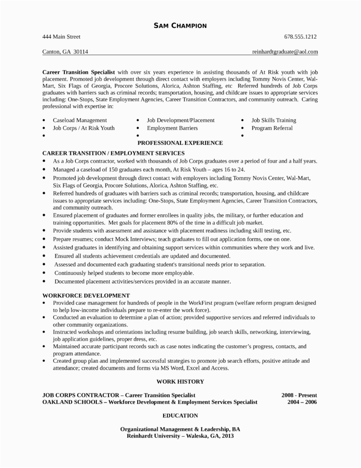 Sample Resume W Experience is One Job for 14 Years Functional Youth Specialist Resume Template