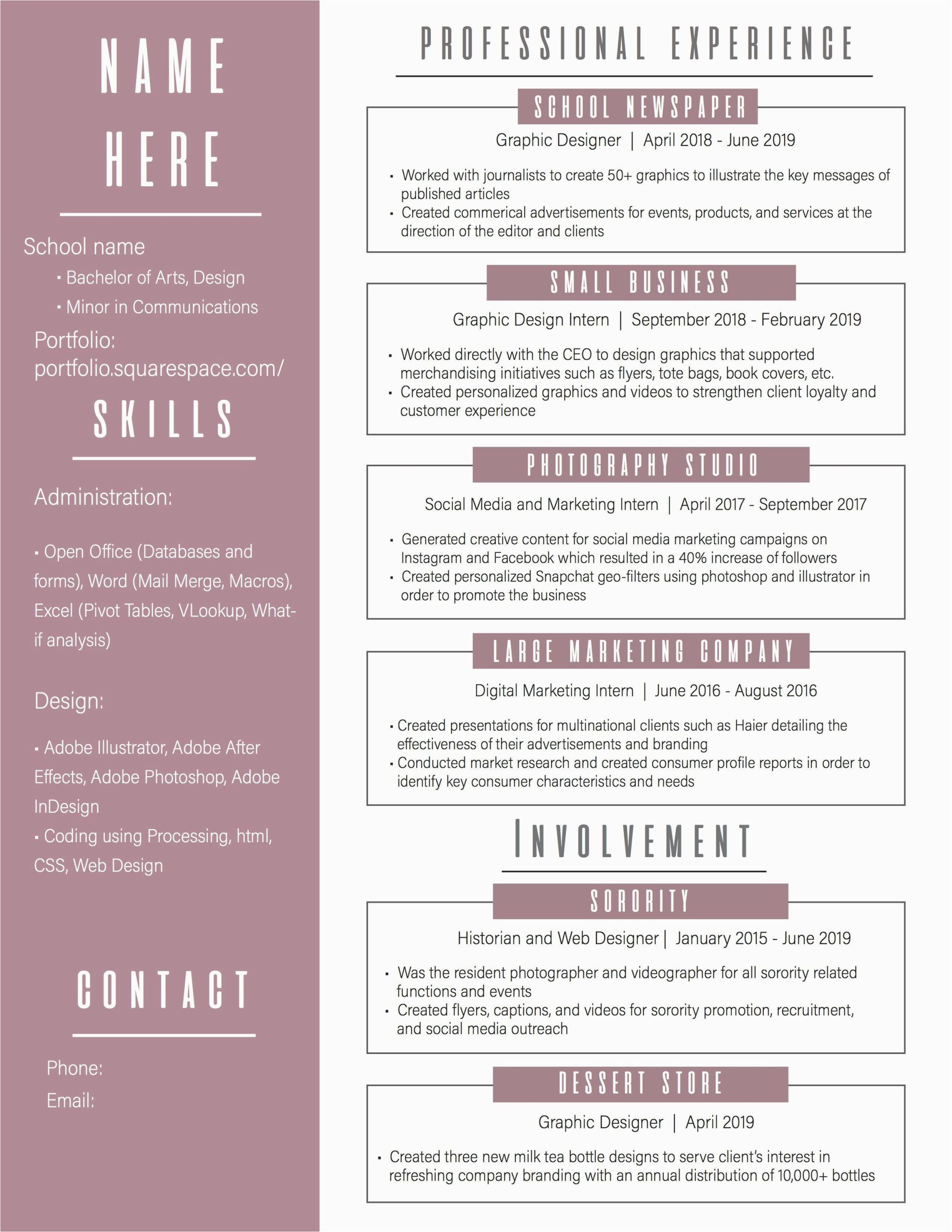 Sample Resumes for Graphic Design Recent Graduate Recent Graduate Graphic Design Resume Resumes