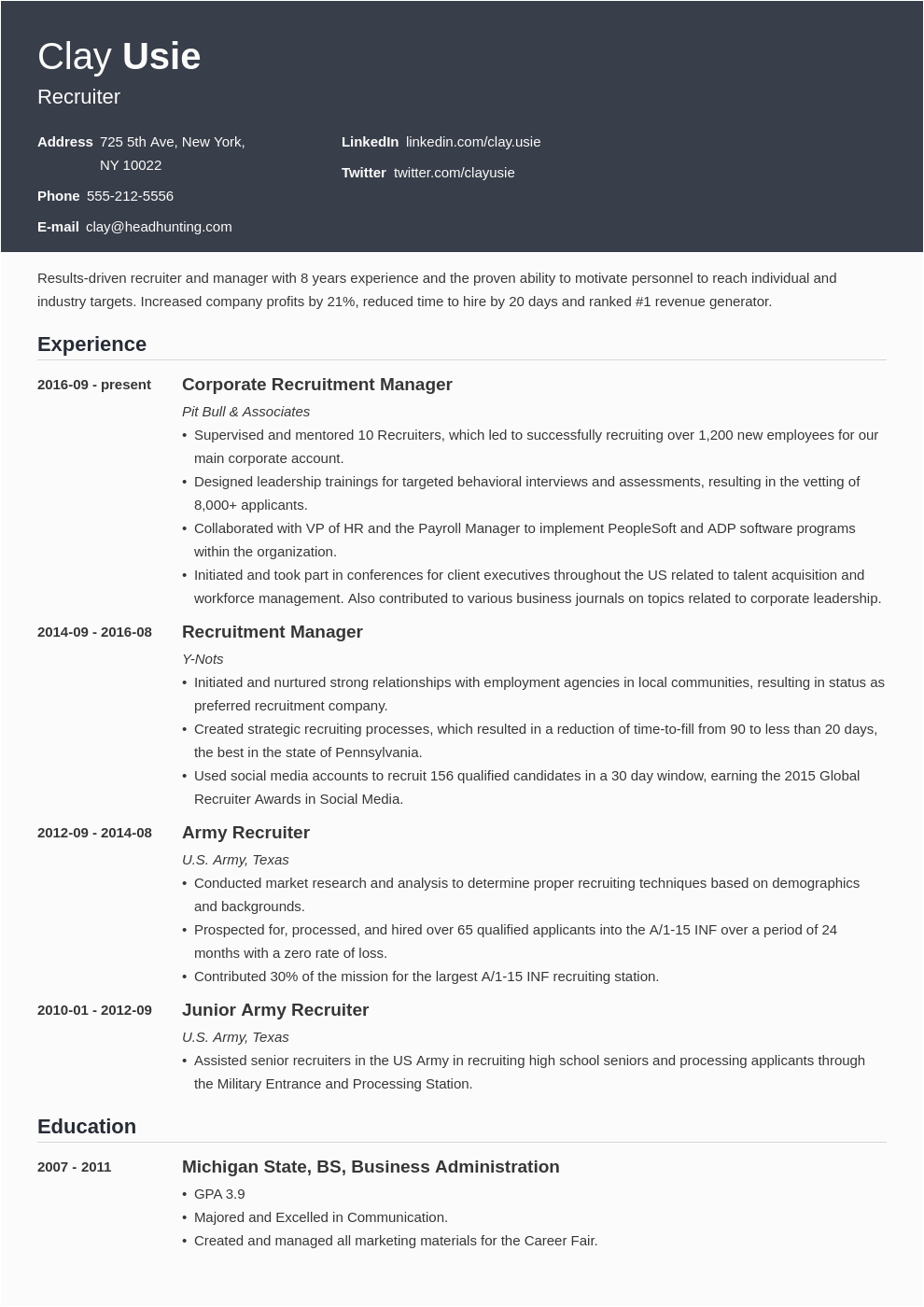 Technical Recruiter Resume Sample Entry Level Recruiter Resume Sample [entry Level It Hr Corporate]