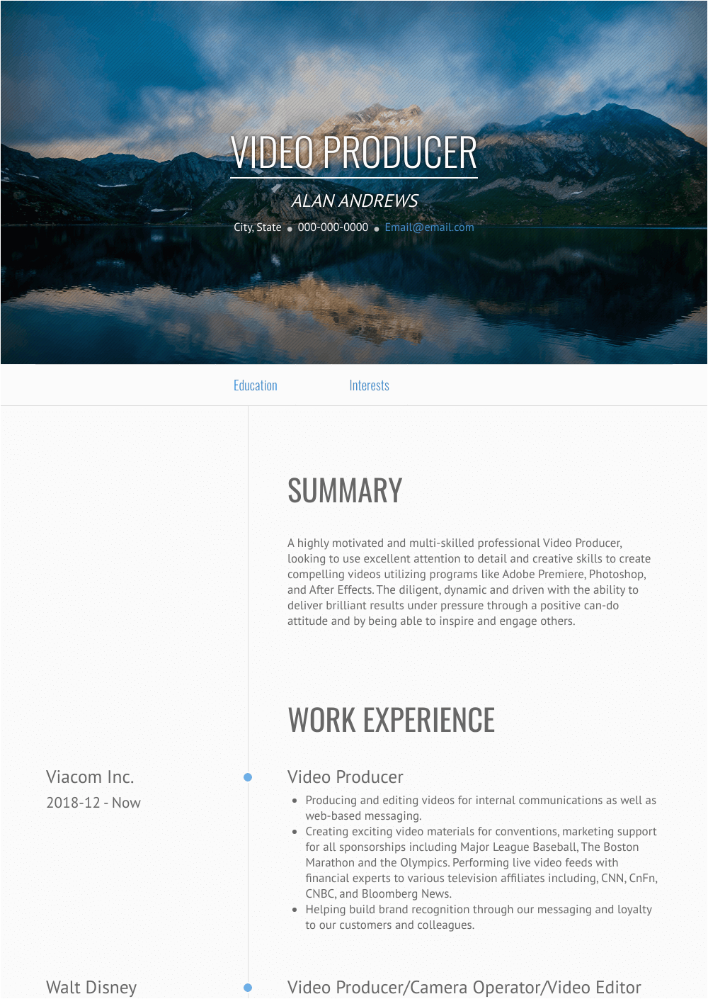 Video Production Company Business Resume Sample Video Producer Resume Samples and Templates