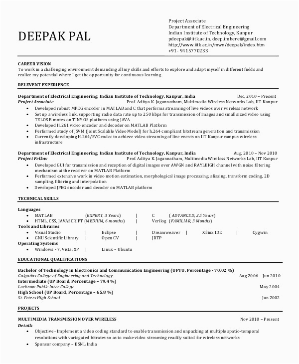 1 Year Experience Resume Sample for Mechanical Engineer 1 Year Experience Mechanical Engineer Resume