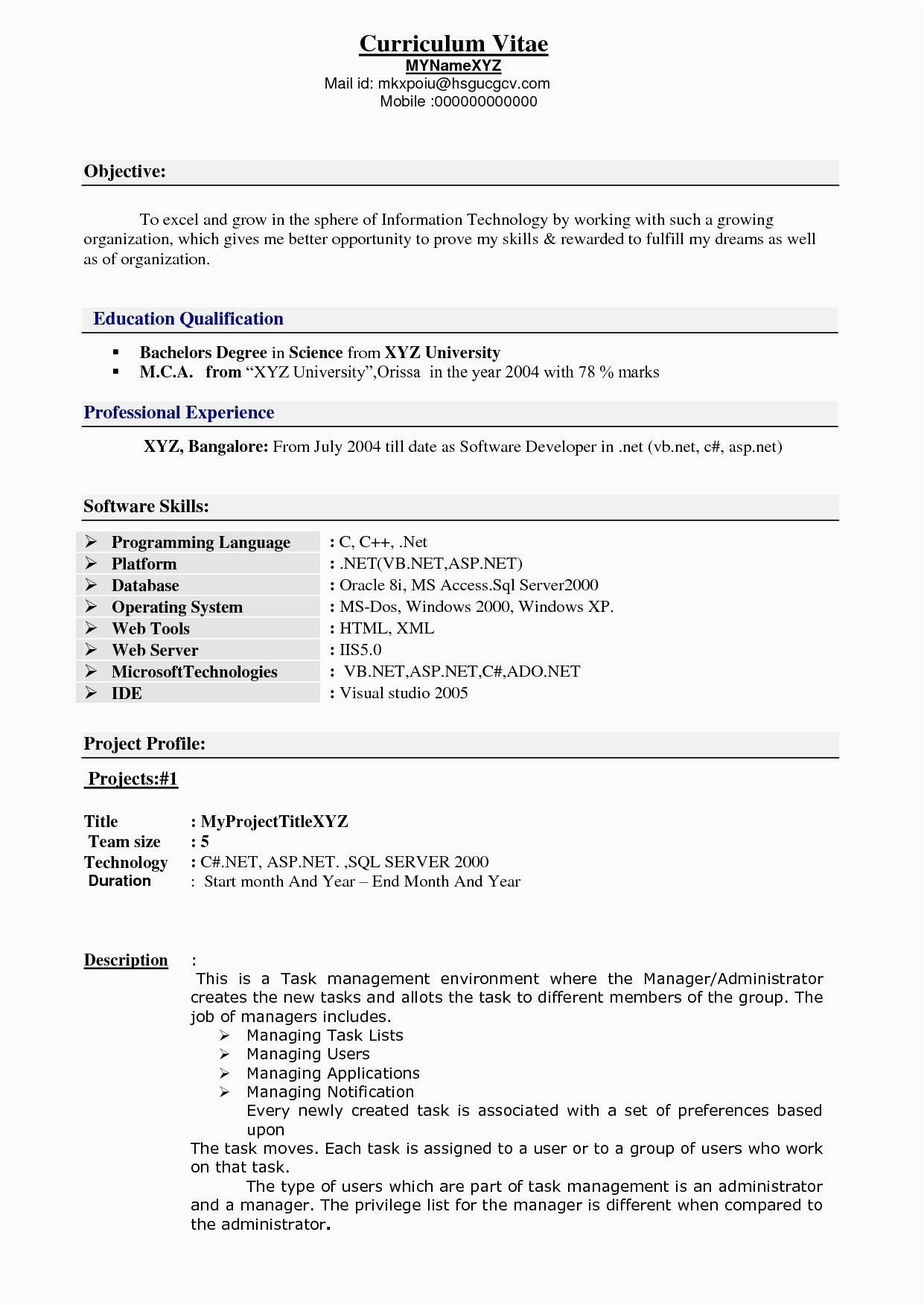 1 Year Experience software Engineer Resume Sample 25 software Test Engineer Resume 4 Years Geoff S Archive Collections