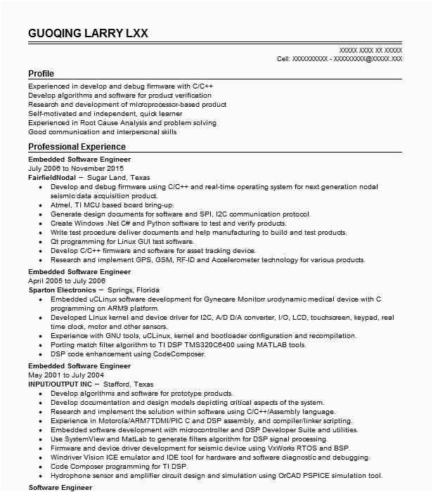 1 Year Experience software Engineer Resume Sample Embedded Engineer Resume 1 Year Experience