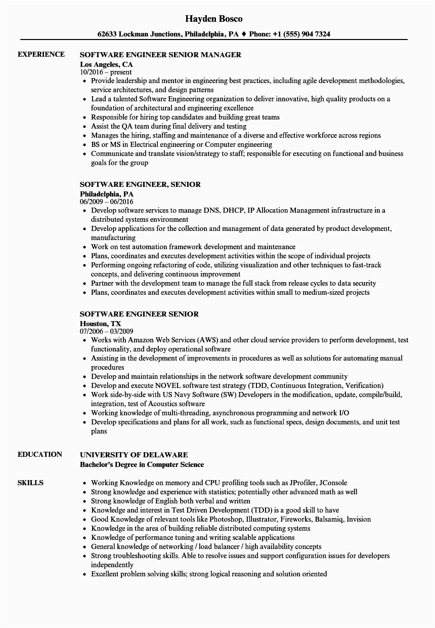 1 Year Experience software Engineer Resume Sample Sample Resume for software Engineer with 1 Years Experience Good