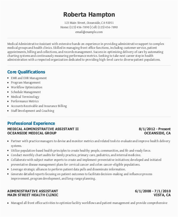 Adminstrative assistance In Medical Office Sample Resume 10 Executive Administrative assistant Resume Templates – Free Sample