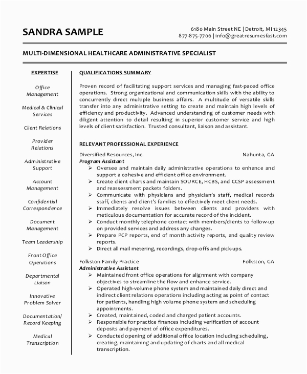 Adminstrative assistance In Medical Office Sample Resume Free 9 Sample Administrative assistant Resume Templates In Ms Word
