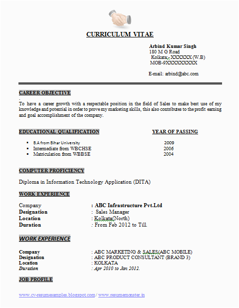 Ba with Swift Experiance Sample Resume Over Cv and Resume Samples with Free Download Ba Resume format