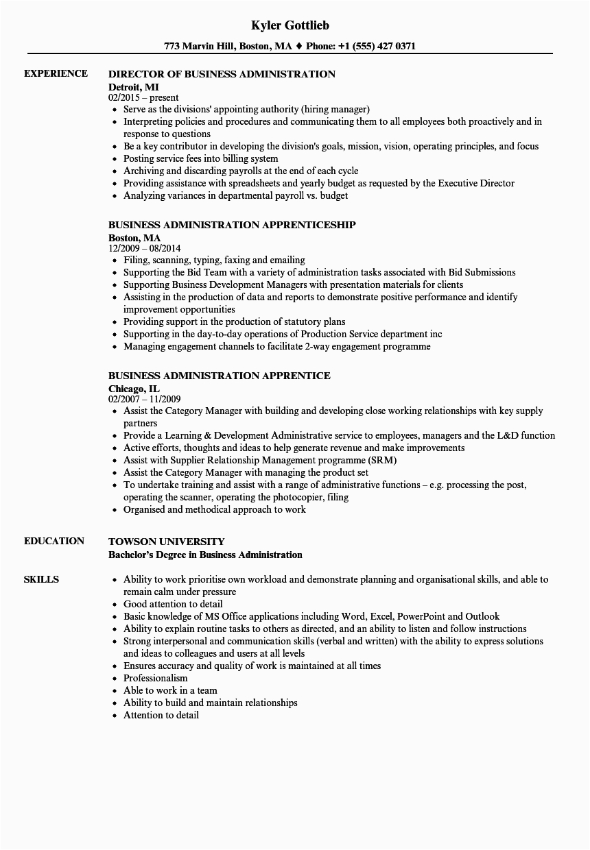 Bachelor Of Business Management Resume Sample How to Write Bachelor Business Administration Resume Free