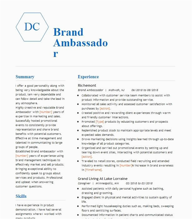 Brand Ambassador Resume Sample Live Career Brand Ambassador Sales associate Resume Example Banana Republic
