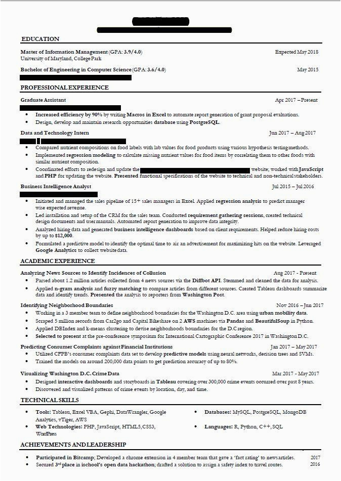 Data Structures and Algorithms Sample Resume Entry Level Data Scientist Resume Mryn ism