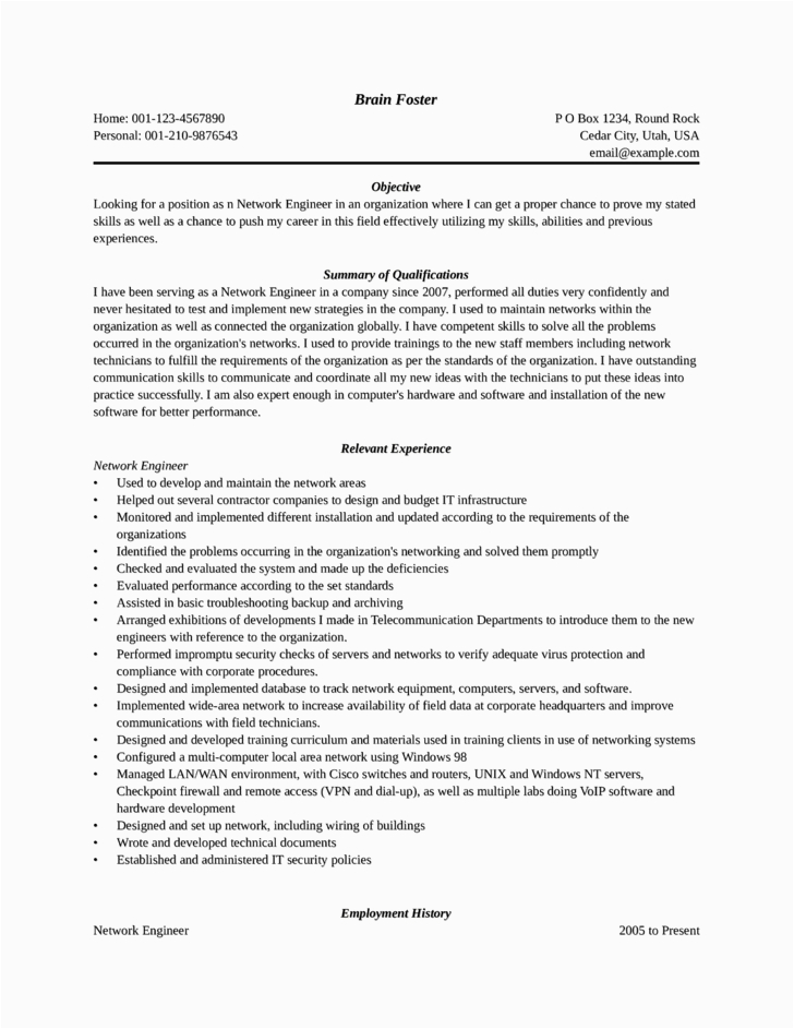 Entry Level Network Administrator Resume Sample Entry Level & Freshers Network Administrator Resume Template