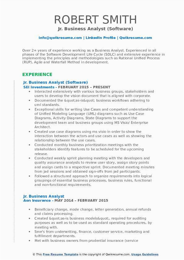 Full Time Resume Samples for Juior Level In Usa Sample Cv for Junior Business Analyst Entry Level Business Analyst Resume