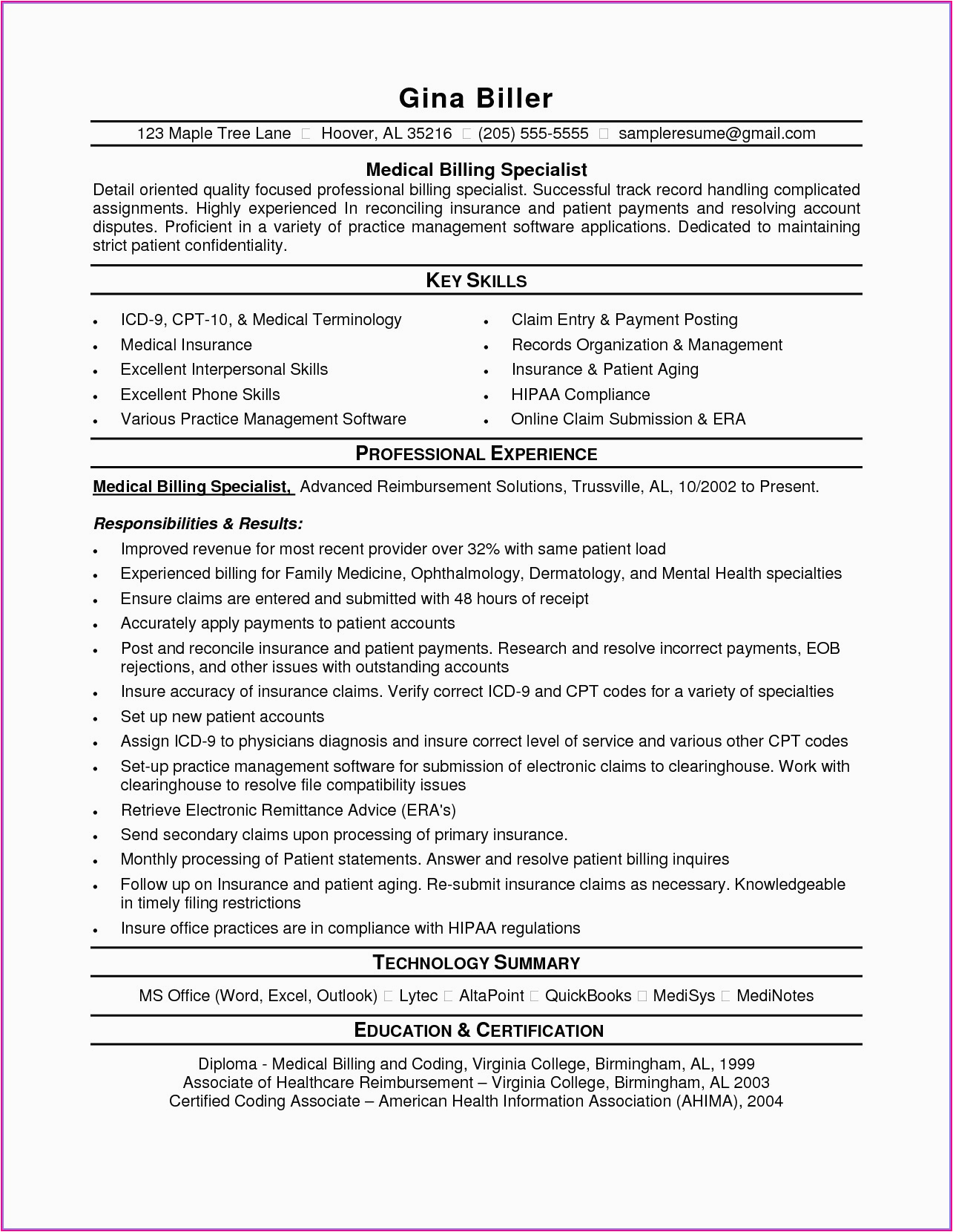 Functional Medical Coding and Billing Specialist Resume Sample Entry Level Medical Billing and Coding Resume Sample Resume Resume
