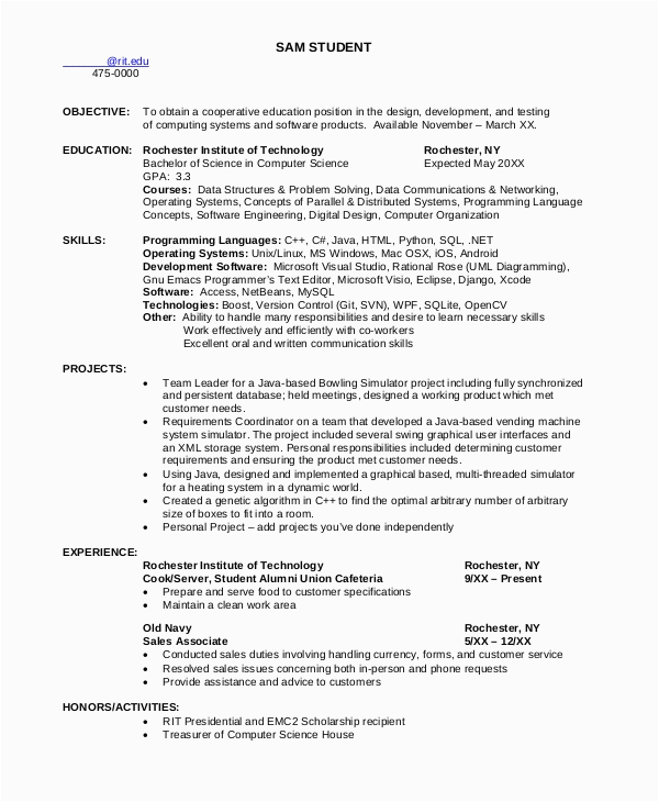 Master Of Computer Science Resume Sample How to Prepare Resume for Freshers In Puter Science Engineering