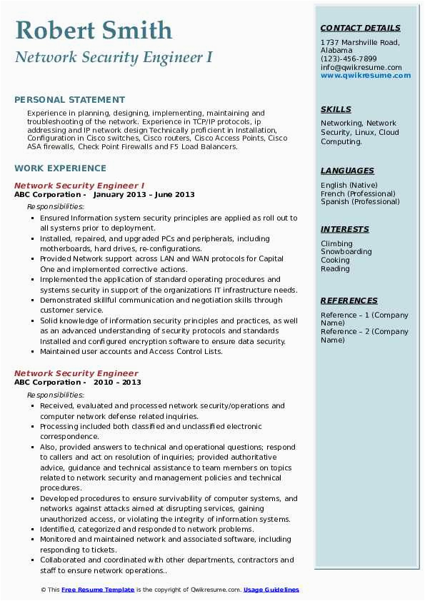 Network Security Engineer Resume Sample with Experience Network Security Engineer Resume Samples