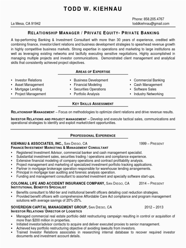 Private Banking Relationship Manager Resume Sample Senior Relationship Manager Private Banking In San Diego Ca Resume todd