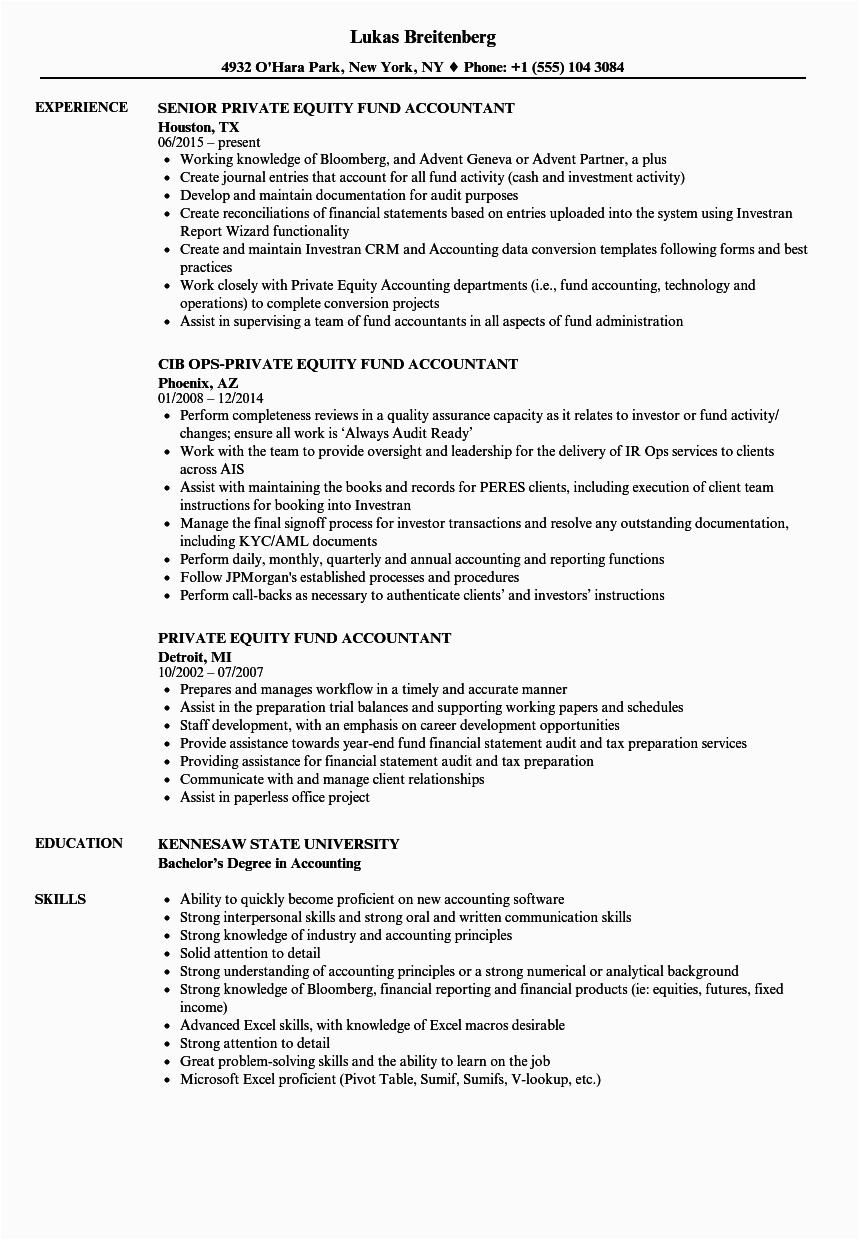 Private Equity Fund Accountant Resume Sample Private Equity Fund Accountant Resume Samples