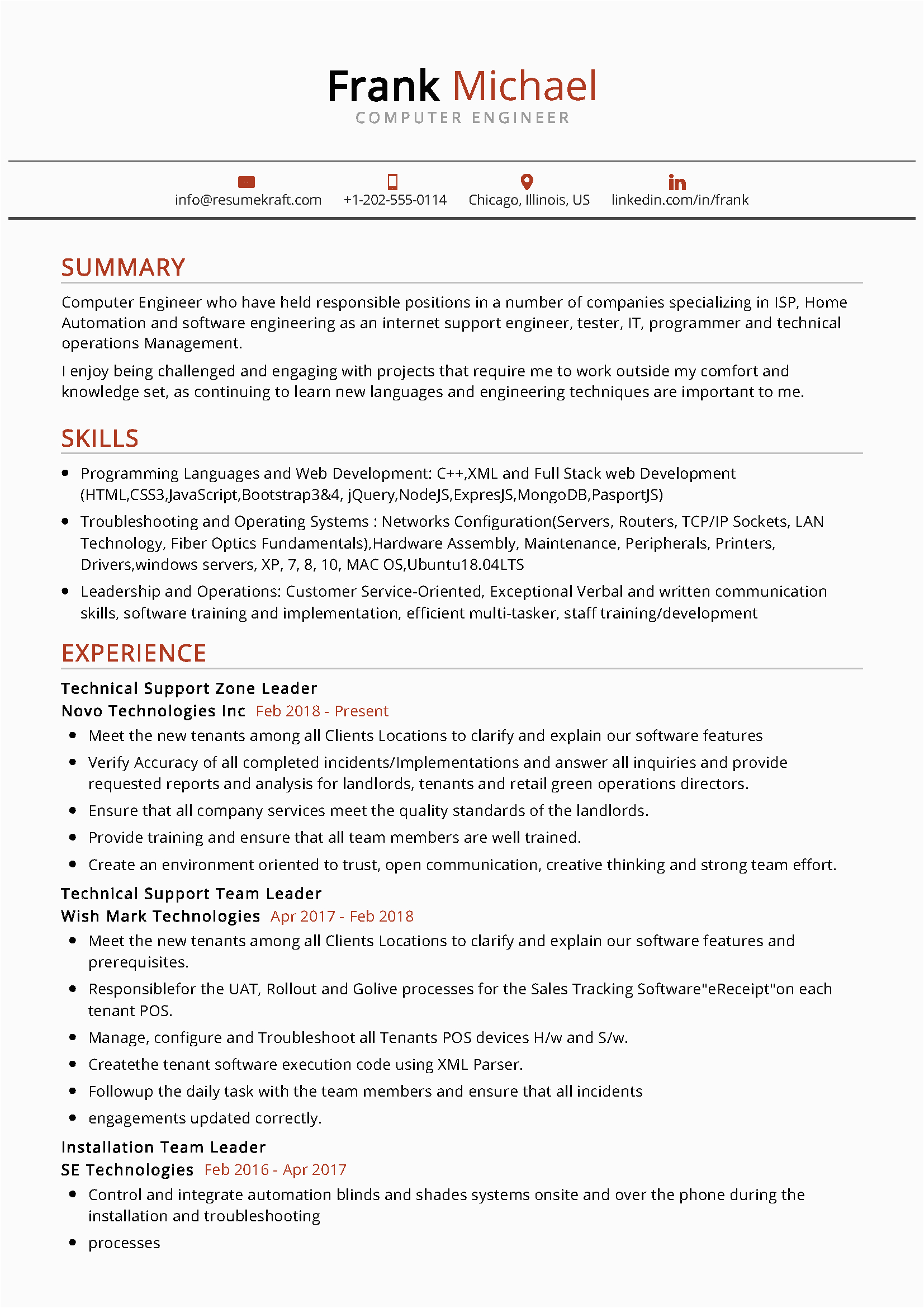 Resume for Computer Job Sample format Puter Engineer Resume Sample 2022