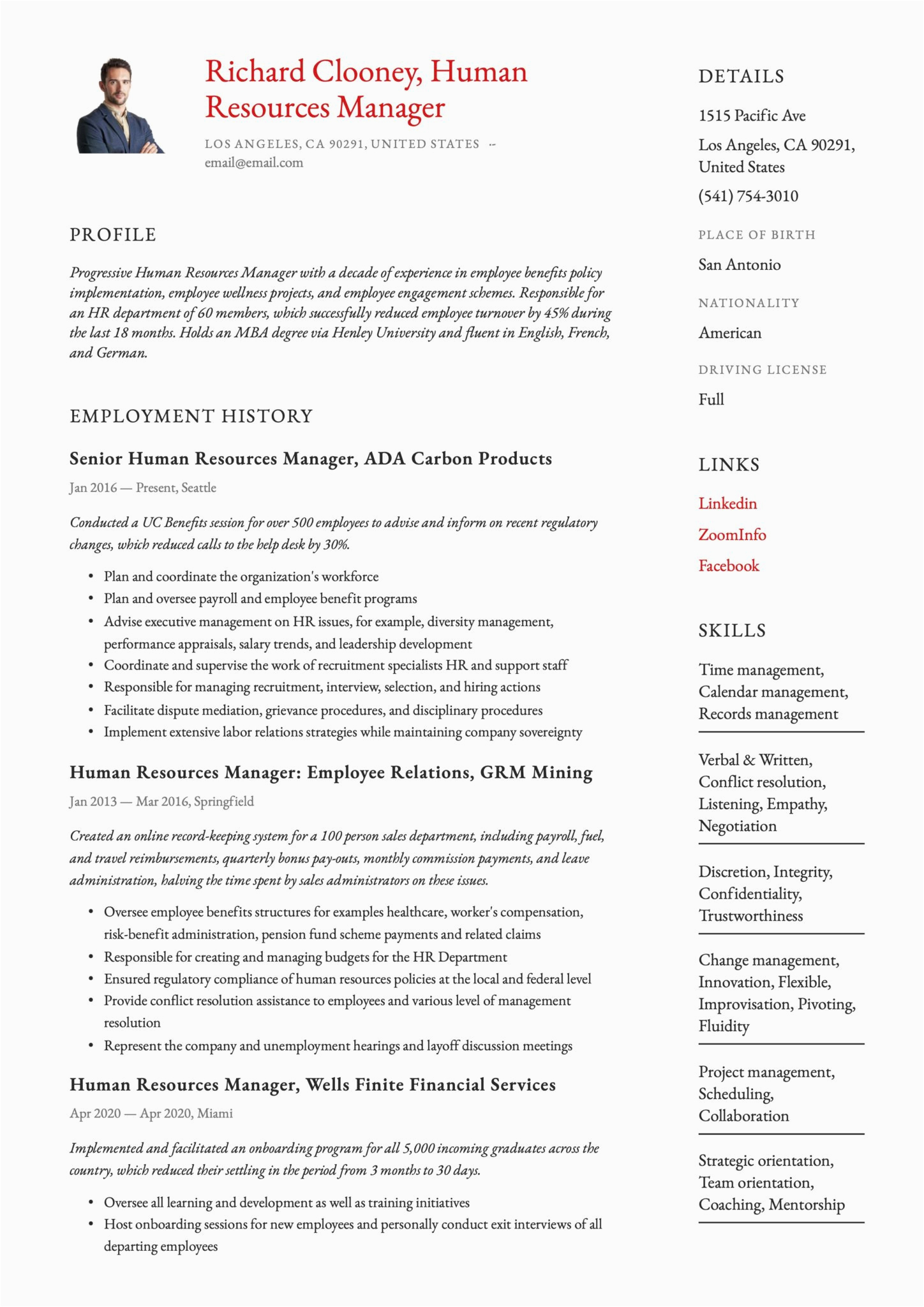 Resume Sample for A Human Resource 17 Human Resources Manager Resumes & Guide